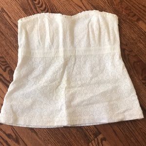 Lily Pulitzer strapless white top